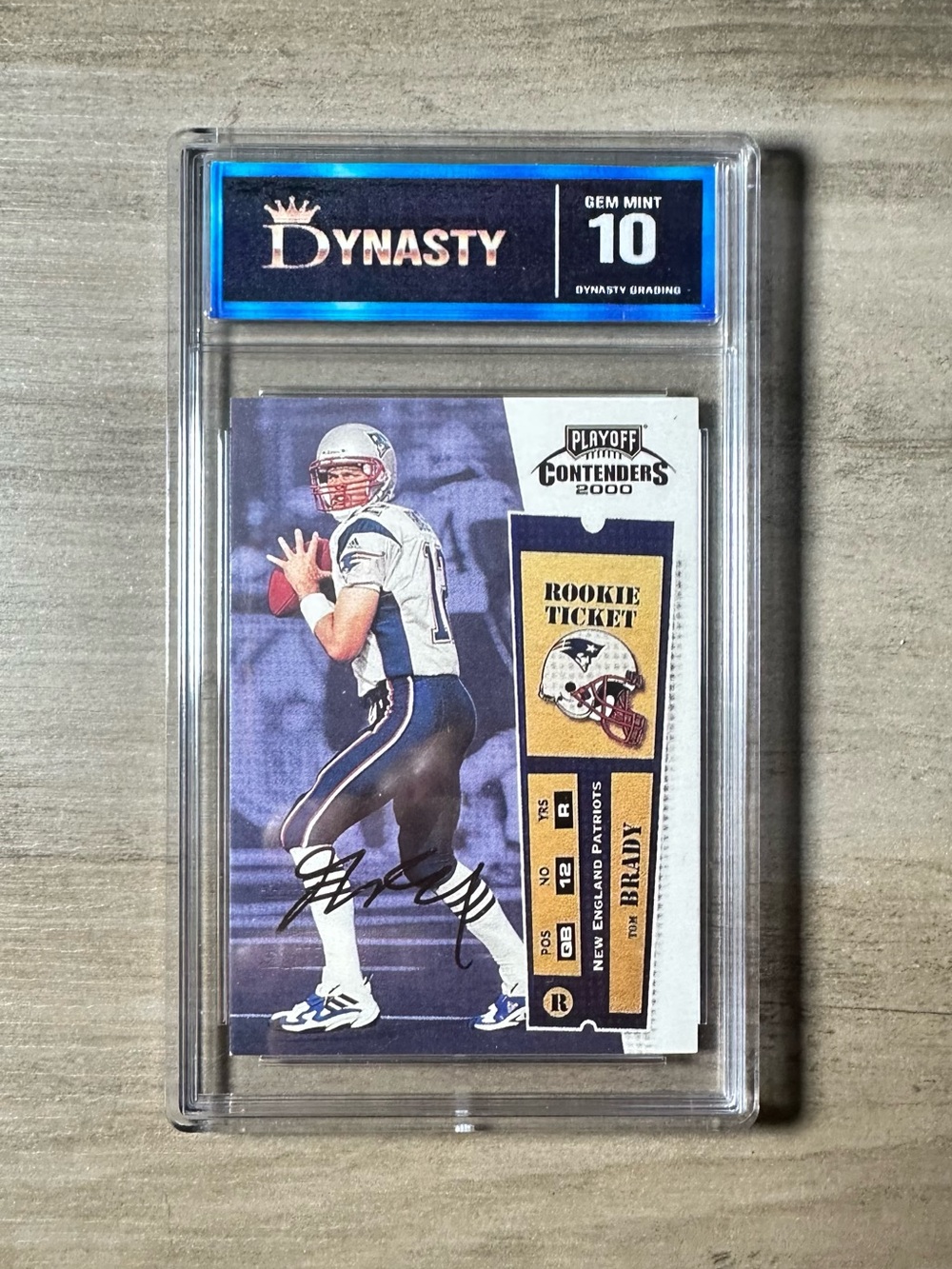 Tom Brady Signed Rookie 2000 NFL Playoff Contenders 144 Gem Mint 10 Novelty Card